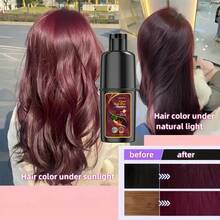 Hair Dye Shampoo,Red Color,Easy Color Change Lasting Color,Lock Color,Does Not Irritate Moisturizing Scalp Create Stylish Hair Color Shampoo - 紅色 - 查看 3