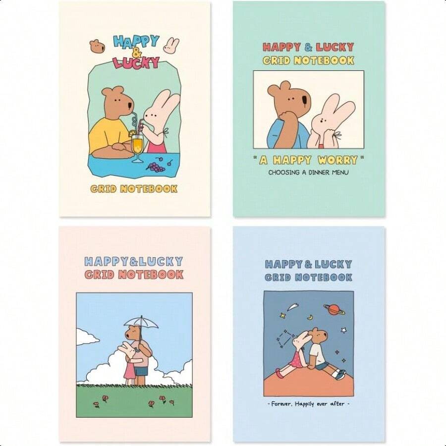 Notebooks - B6 Happy and Lucky Grid a Set - View 1