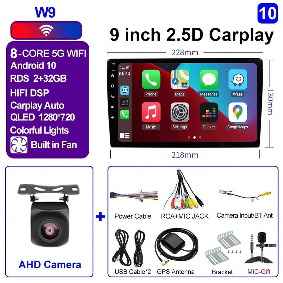 CAIXI 9/10 Inch 2din Android Auto Wireless GPS Car Radio Multimedia Stereo For - 9 WIFI8CORE(2-32)AHD - View 1