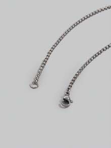 DareSee 1pc Fashionable Skull & Cross Pendant Necklace Suitable For Men's Punk Style Gifts - Silver - View 5