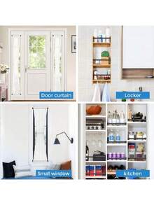 2pcs Spring Tension Curtain Rods Short Tension Rod,2 Packs Small Spring Tension Curtain Rod 55-90cm, Thin Tension Rod No Drill For Window Cupboard Closet,Multi Functional Telescopic Rod Shower Curtain Bracket Shower Curtain Base Shower Curtain Rod - Multicolor - View 9