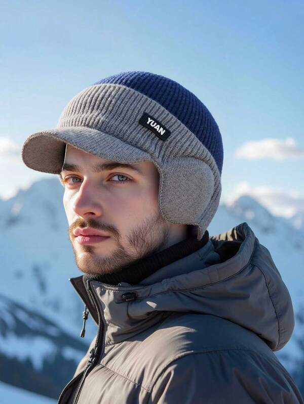 1 Stück Ohrenschutz-Kopfhörer-Mütze für Herren, modisch & vielseitig, windabweisend, wärmeisolierend, warm für kaltes Wetter, geeignet für Weihnachten, Frühlingsfest, Neujahr, Outdoor-Aktivitäten im Winter, Radfahren