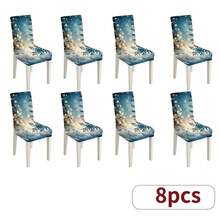 1 Piece/4/6/8/36 Modern And Minimalist Christmas Chair Cover, Dustproof, Removable, Washable, Stain Resistant, Waterproof, Stretchable, With Christmas Gingerbread Man, Lighting, And Snowflake Patterns. The Seasonal Table And Chair Set Measuring 17.7 X 23.6 Inches Can Be Used For Decoration, Banquet Decoration, Home Decoration, Christmas Decoration, And Party Supplies