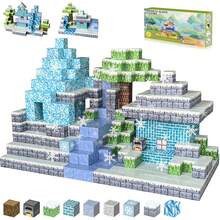 Sicilaien Bloques Magnéticos 150PCS, Juego de Bloques Temáticos de Hielo, Cubos Magnéticos para Niños, Juguetes Educativos de Aprendizaje Stem para Niños de 3+ Años de Edad - 1 - Ver 6