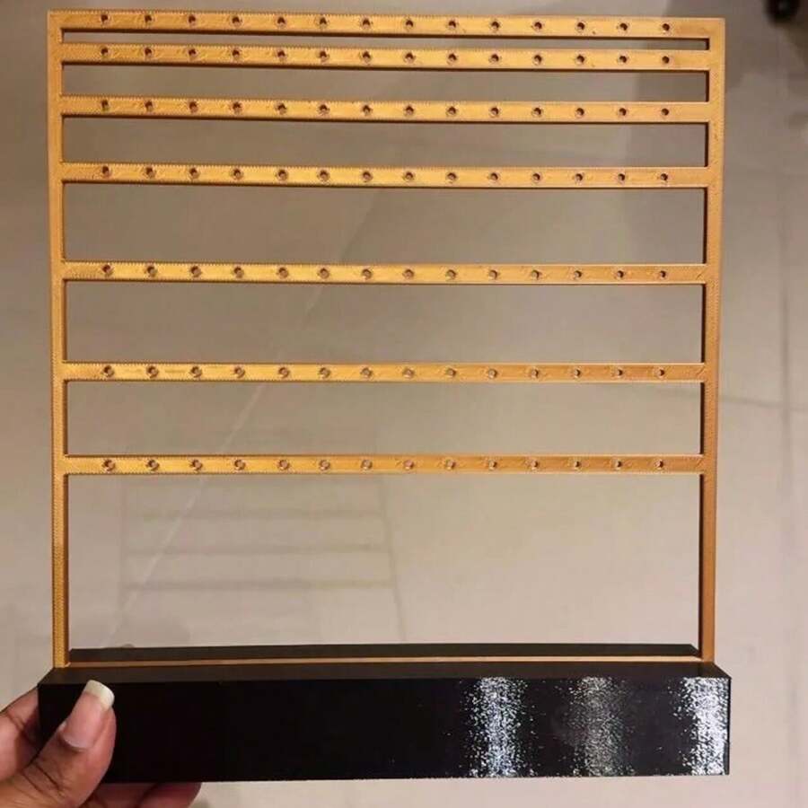 49 Pairs Earring Holder Desk Organizer Elegant Design Practical And Functional Jewelry Holder - 銅色與黑色 - 查看 1