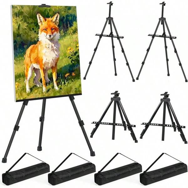 VAIIGO Easel Stand Painting, Adjustable Height To 61 Tabletop & Floor Artist Easel Stand, Metal Tripod Art Easels Stand Painting, Canvas, Wedding, With Carry Bag, Black