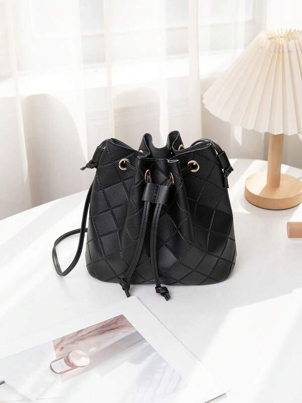 Einfarbige Metall-Dekor Minimalist Lässig Krokodil-geprägter Umhängetasche