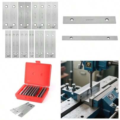 10 Pairs 1/8x 6 Inch Machinist Parallel Bars Tools Set, 10 Pair Steel Parallels Straightedge Bar Block With 2 Holes, Hardened Precision Machinist Tools 1/2 Inch To 1 - 5/8 Inch