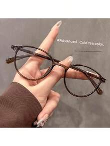 1 件女士浅绿色轻质眼镜框，时尚经典百搭休闲无度数眼镜，适合小脸和圆脸