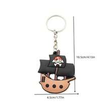 13pcs Pirate Themed Keychain Set, Halloween Party Favors, PVC Material Triangle Shaped Keyrings With Assorted Pirate-Inspired Charms And Patterns, Special Split Ring Closure For General Use, Great For Gifts And Collections - Multicolor - View 3