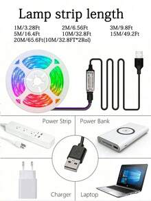 RGB LED燈條，可變色LED燈帶，配備44鍵紅外線遙控器，室內燈串，適用於臥室、客廳、家庭、派對、婚禮裝飾、聖誕裝飾 - 多色光 - 查看 4