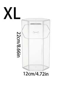 1 件带盖化妆刷架，防尘化妆刷收纳盒，简约塑料方形笔筒和化妆刷收纳桶，透明化妆品收纳，适用于卧室和家居必需品，展示盒保护刷子收纳（无珍珠） - 彩色 - 查看 10