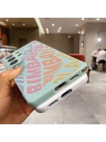Funda protectora de teléfono con diseño de Funda Para Celular Letras Colores Pastel Divertida Única regalo de moda minimalista interesante para hombres y mujeres, adecuado para series  S24/23/22/21 Ultra, A55/54/53/52/51 - Rosa - Ver 8