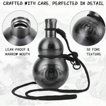 Vintage Design Mythic Game-Style 17oz Large-Capacity Gourd-Shaped Cup – Ideal For Sports, Travel, Hiking, Cycling, Fitness & Outdoor Activities. Perfect Holiday Gift, Top New Year Choice! - 灰色 - 查看 4