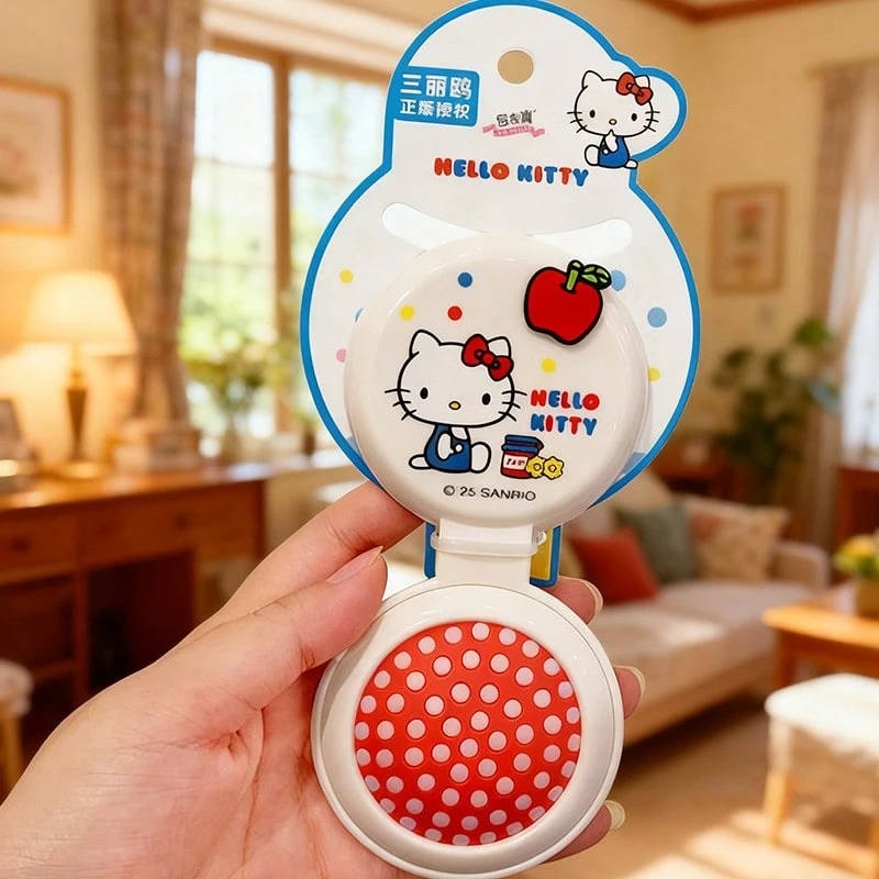 Miniso 1pc Hello Kitty Folding Comb With Mirror (Scratch-Resistant Teeth + Cartoon Print + Daily Grooming) - White - View 1