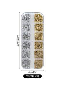 12 rejillas Perlas doradas + plateadas de medio círculo Encantos de uñas Cuentas planas metálicas Bolas de perlas de tamaño mixto Perlas para uñas Gemas para uñas DIY Suministros para uñas, Encantos para uñas DIY, Gemas para uñas, Salón de uñas, Suministros para uñas, Año Nuevo, Acción de Gracias, Regalos de Navidad, Regalos de Pascua, Regalos de festivales - Multicolor - Ver 8