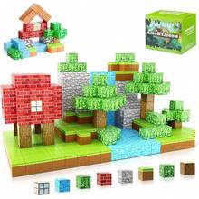 WEISPO Bloques Magneticos para Niños,Bloques Magnéticos Juguetes Construccion,Juguete Creativo de construcción apilable,Juguete Educativo Adecuado para niños y niñas Mayores de 3 años (Estilo A) - Estilo B - Ver 7