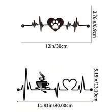 Hello Young 1pc Classic Coffee Heartbeat Metal Wall Decor, Art Piece, Suitable For Coffee Lovers Home Decoration, This Bar-Shaped Design Is Humorous And Fashionable, Applicable To Bedroom, Study And Various Spaces, Exquisite Metal Wall Decor, Suitable For Valentine's Day Decoration, Valentine's Day Gift, Home Decor, Room Decor, Wall Decor, Birthday, Graduation Ceremony And Other Occasions. - Black - View 17
