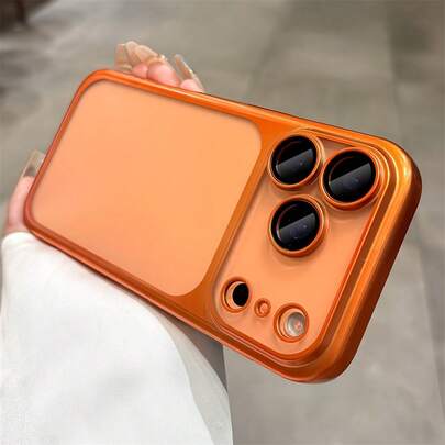 1pc Hard Shell Matte Finish Minimalist Ice-Feel Clear Matte Electroplated Camera Protective Case, Transparent Design With Lens Film Protection, Modern Aesthetic Style, Fashionable Minimalist Design, Scratch-Resistant And Durable, For Digital And Tech Enthusiasts. Compatible With IPhone 11/12/12 Pro/12 Pro Max/13/13 Pro/13 Pro Max/14/14 Pro/14 Pro Max/15/15 Pro/15 Pro Max/16/16 Pro/16 Pro Max/17/17 Pro/17 Pro Max/Air