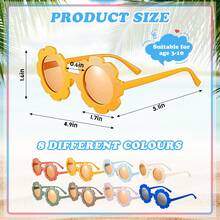 16pcs  Daisy Shaped Kids Fashion Eyeglasses For Boys And Girls,  Fashion Personalised Pixel Glasses, Party Glasses, Cute Regular Eyeglasses For Teenagers/Youths ,Ideal Gift For Teen/Boys/Girls - 彩色 - 查看 2