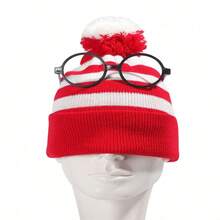 1pc Christmas Hat, Santa Hat, Santa Holiday Hat Adult Red Neutral Style Double Thickness Velvet Warm And Comfortable New Year's Holiday Party