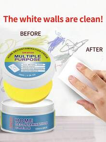 Pâte de nettoyage de décontamination murale. Pâte de nettoyage pour taches murales, graffitis et rénovation ménagère. Idéal pour offrir à la famille et aux amis comme cadeau de vacances. (Les modèles neufs et anciens sont envoyés de manière aléatoire)