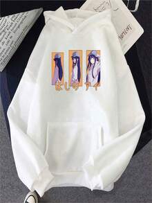 Oshi No Ko Hoodie Fashion Men Harajuku Aesthetic Anime Hoshino Ai Hoodies Unisex Autumn Winter Vintage Pullovers Sweatshirts - White - View 1