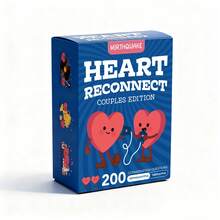 Heart Reconnect Couples Edition Card Game – 200 Conversation Starter Questions (100 Thoughtful & 100 Playful) For Couples, Date Night, Relationships, Fun & Meaningful Connection Valentines - Multicolor - View 1