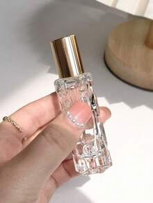 1pc Round Glass Spray Bottle, Thick Glass Material, Pump Spray Perfume Refillable Bottle, Roll-On Bottle, Keeps You Fragrant, A Small Gift For Girls