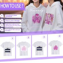 6 قطع ملصقات نقل حراري مزينة بعناصر قرع وردي للكريسماس، ملصقات فينيل مربعة ملونة، رقع قابلة للغسل للكي، مناسبة للخياطة والأعمال اليدوية والموضة، ملصقات DIY للملابس والحقائب الظهر - متعدد الألوان - مشاهدة 7