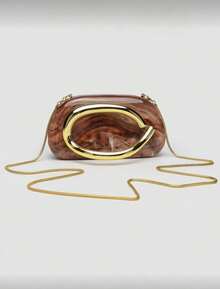 1pc Acrylic Clutch Bag, Ideal For Valentine's Day, Comfortable And Fashionable, Stylish Handbag, Personalized Gift Choice, 2025 Accessory, Fashionable Style Suitable For All Occasions, Affordable Luxury Feel, Rebellious Party Bag, Perfectly Suitable For Parties, Weddings, Balls, Dinners/Banquets, Elegant Ladies Bag, Party Bags,Perfect For Party Wedding Prom Dinner/Banquet Matching With Holiday Party Dress Evening Dress & Sequin Dress - 棕色 - 查看 5