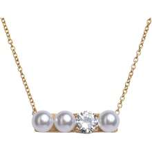LuckyLy Collar de Perlas para Mujer y Zirconia Cúbica, Oro 18k con Base Acero Inoxidable – Ideal como Regalo para Mamá y Mujer Innovadores, Modelo Iris - 1 - Ver 1