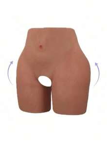 Silicone Butt Lifting Shorts, High Waist Shaping Biker Fake Buttocks, Unisex, Thickened Design, Suitable For Daily Wear & Sports, Confident Shaping - Brown - View 2