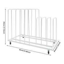 Art Storage Rack With Wheels, Rolling Art Painting Drying Rack 9 Section Metal Storage Stand For Canvas Drawing Boards Panels Prints - White - View 2