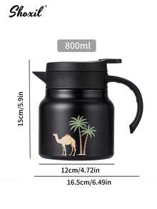 shoxil 1个保温咖啡壶/咖啡壶/茶壶，不锈钢材质，带可拆卸滤网，适用于冷热饮品，双层隔热咖啡壶，真空保温瓶，适合家庭/办公室/旅行/送礼 - Pot - 查看 7