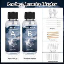 Kit de resina epoxi cristal transparente de 20/50/100/250ml, resina epoxi transparente sin burbujas para fundición de escritorio y bar, resina epoxi transparente para manualidades, regalo de cumpleaños/fiesta/festival