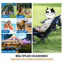 Silla Moon para Exteriores Transpirable - Silla Plegable Ligera y Compacta con Marco de Acero, Tejido Oxford 600D y Diseño Ergonómico 125°, Ideal para Camping, Playa, Picnics y Uso Interior - Azul Marino - Ver 5