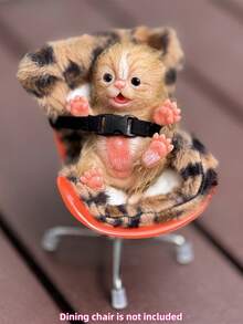 1 PC Lifelike 6-Inch Handmade Silicone Reborn Cat Doll, Full Body Soft Waterproof Animal Doll, Ideal Gift And Present For Kids - Multicolor - View 4
