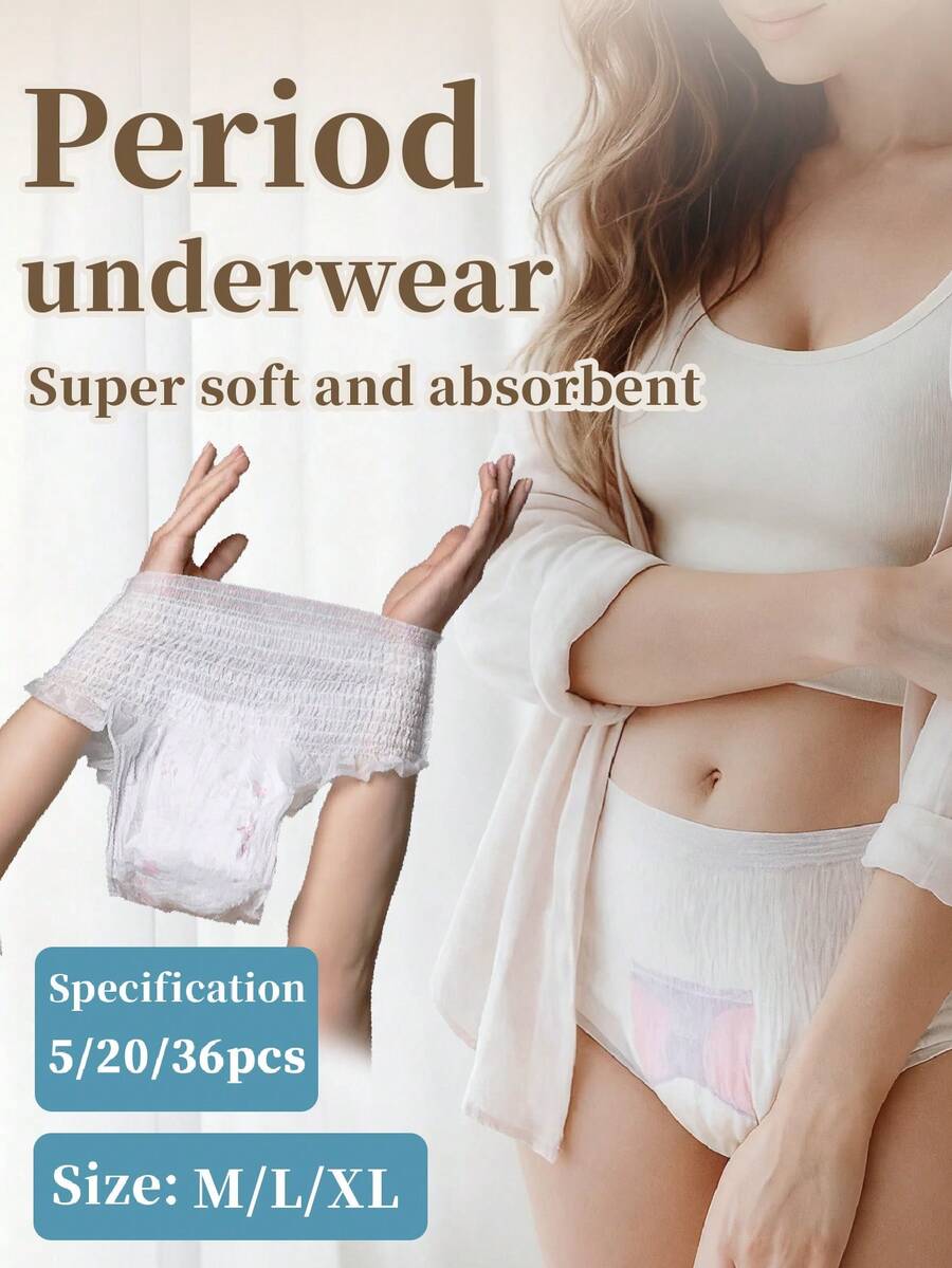 5/20/36pcs Pack, Protective Underwear, Menstrual Underwear, Disposable Underwear, Soft & Breathable, Super Stretchy, Super Absorbent, Easy To Wear & Remove, Non-Binding & Non-Chafing, Leak-Proof, Suitable For Travel, Periods, Sports & Any Occasion