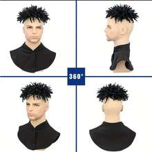 3英寸脏辫短款盆栽脏辫1个假发块男士短款美式黑色烫发顶部非洲辫子嘻哈街头炸弹发型 - 彩色 - 查看 10