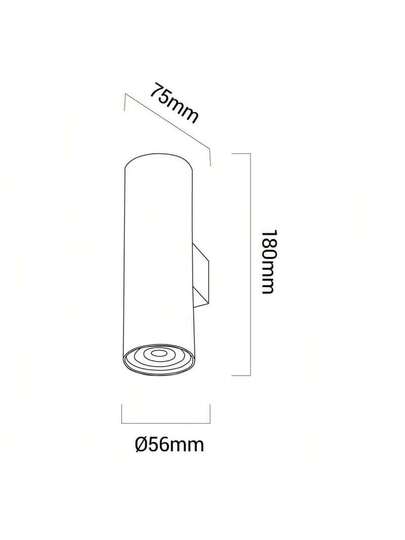 Alpinaluz Wand Light: Dual Verlichting Up Down, Zwart Aluminum, GU10 Sockets, Bulbs Not Included. view 7