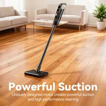 Rechargeable Cordless Handheld Vacuum Cleaner | 2-In-1 Vacuum Mop/ Self-Cleaning, 25mins Runtime –  3 Modes For Hardwood Floor/Rug Car, Cyclone Suction For Effective Dust Collection - Black - View 2