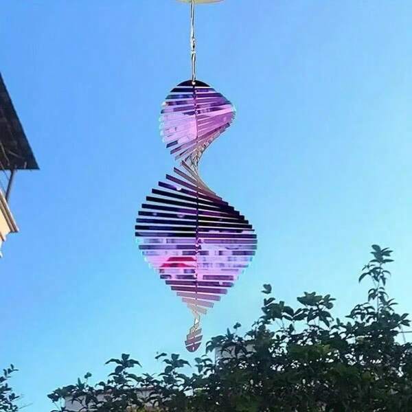 1pc Wind Spinner Stainless Steel 3d Effect Petals, Garden Decor Windmill, Balcony, Indoor Pendant, DIY Wind Chime, Fall Decor, Office, Bird Repeller