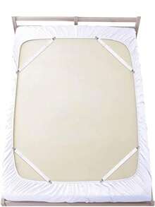 4pcs Adjustable Bed Sheet Fasteners (0.98 Inch X 51.1 Inch), Elastic Bed Sheet Straps, Bed Sheet Clips, Mattress Grippers, Fits Sheets, Mattresses, Sofas, Ironing Boards - White - View 7