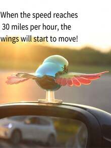 1 pieza Pájaro de alas batientes creativo, Pájaro volador 3D estéreo de cuerda, Decoración para espejo retrovisor de coche, Adecuado para decoración de coche, motocicleta, bicicleta, regalo, regalo de Navidad/Día de San Valentín/Día del Padre - Multicolor - Ver 8