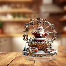 2D 平面，1 件圣诞老人草坪桩装饰，圣诞老人携带礼物，圣诞快乐标志，大型 30x22 厘米户外庭院装饰，无需电力，易于安装地桩 - 彩色 - 查看 7