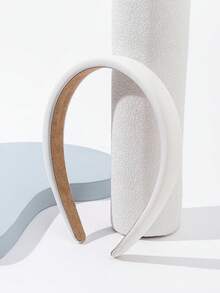 Solid Wide Headband Casual,Hairband,Hair Hoop,Hair Accessories Headbands ,Makeup Headband Head Accessories - White - View 4