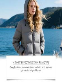 jakehoe 100ml Fluido de limpieza para chaquetas de plumón, fórmula suave que limpia eficazmente las manchas, mantiene la prenda esponjosa y suave, evita el lavado frecuente para mantener el calor. Un gran regalo para familiares y amigos