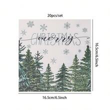 20pcs/40pcs/60pcs,Beige Pine Tree Snowflake Merry Christmas Napkins,13*13inch Christmas Pine Tree Snow Hand Towel For Party Lunch Dinner Kitchen Bathroom,Tree Flower Snowflake Disposable Paper Napkins For Birthday Holiday Party Supplies