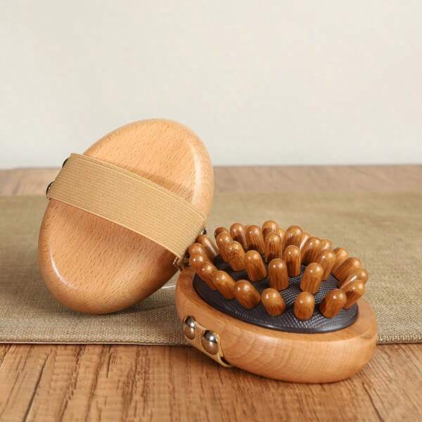 1 pieza Cepillo de masaje de madera, para relajación muscular de todo el Body, masajeador de mano anti-fatiga con funciones especiales para aliviar el abdomen, las piernas y todo el Body